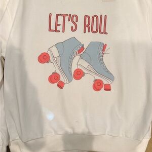 White Sweatshirt with Roller Skate Graphic brand new with tags size medium